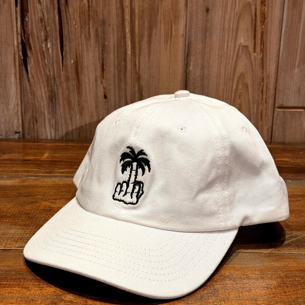 Local Authority Palm Unisex White Snapback Hat  Made In USA  Adjustable Fit